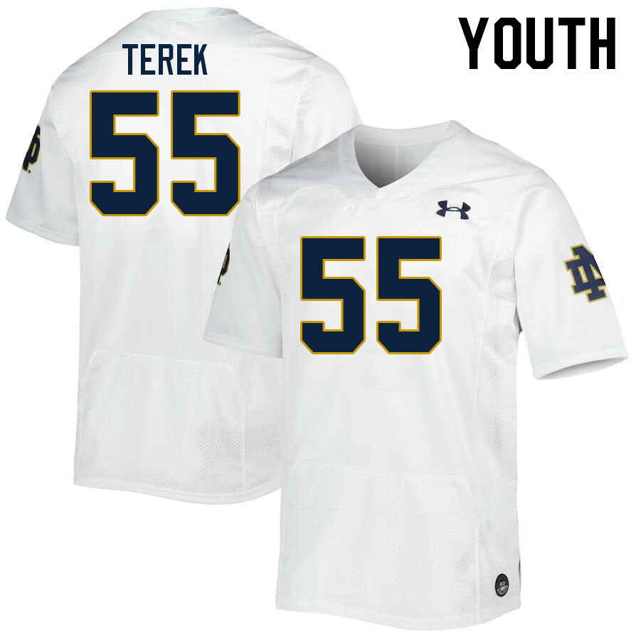 Youth #55 Christopher Terek Notre Dame Fighting Irish College Football Jerseys Stitched-White